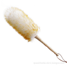 Long Wood Handle Dust Brush Household Soft Non-static Furniture Lambswool Dusting Cleaning Wool Brush With Hanging Rope